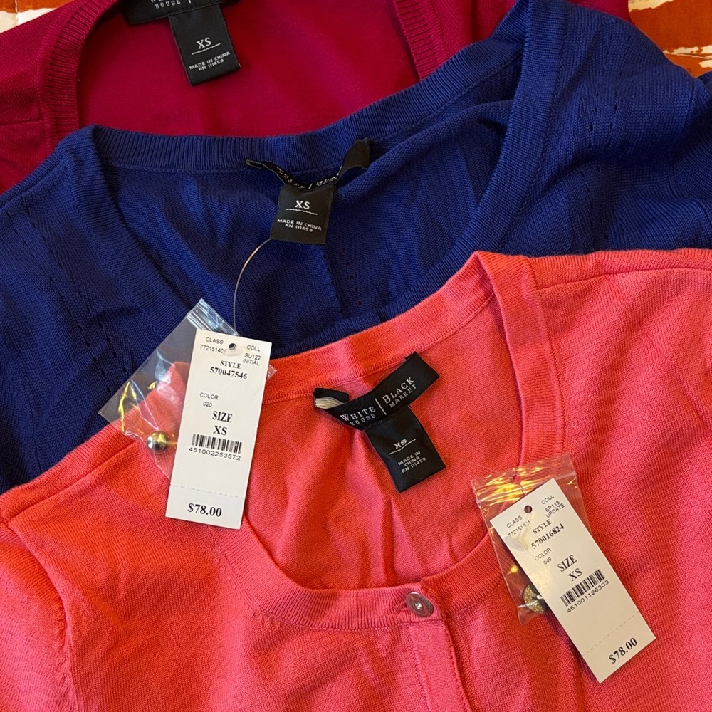 3 White House Black Market Button-Up Cardigans NWT